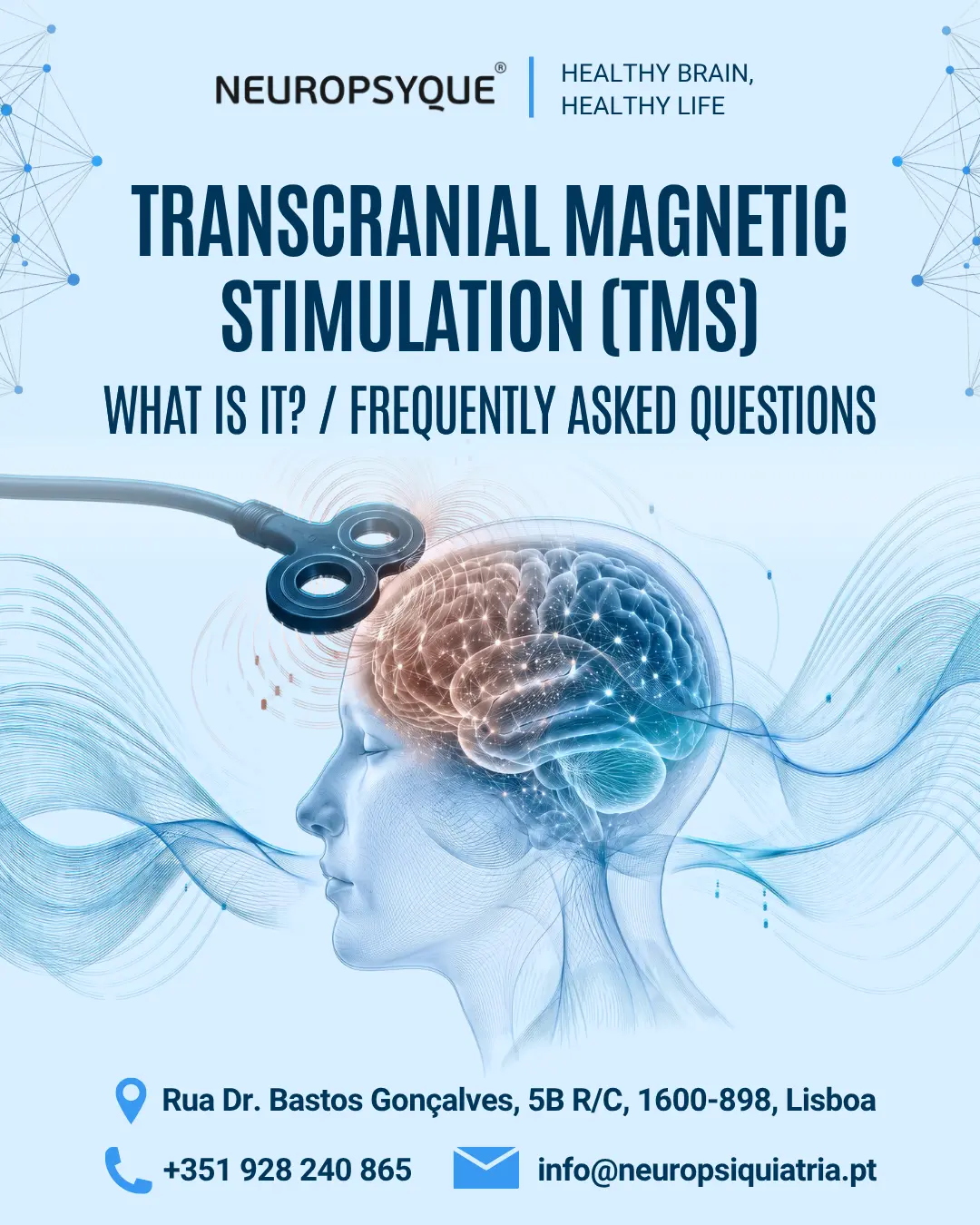 Cover of the Transcranial Magnetic Stimulation guide in English