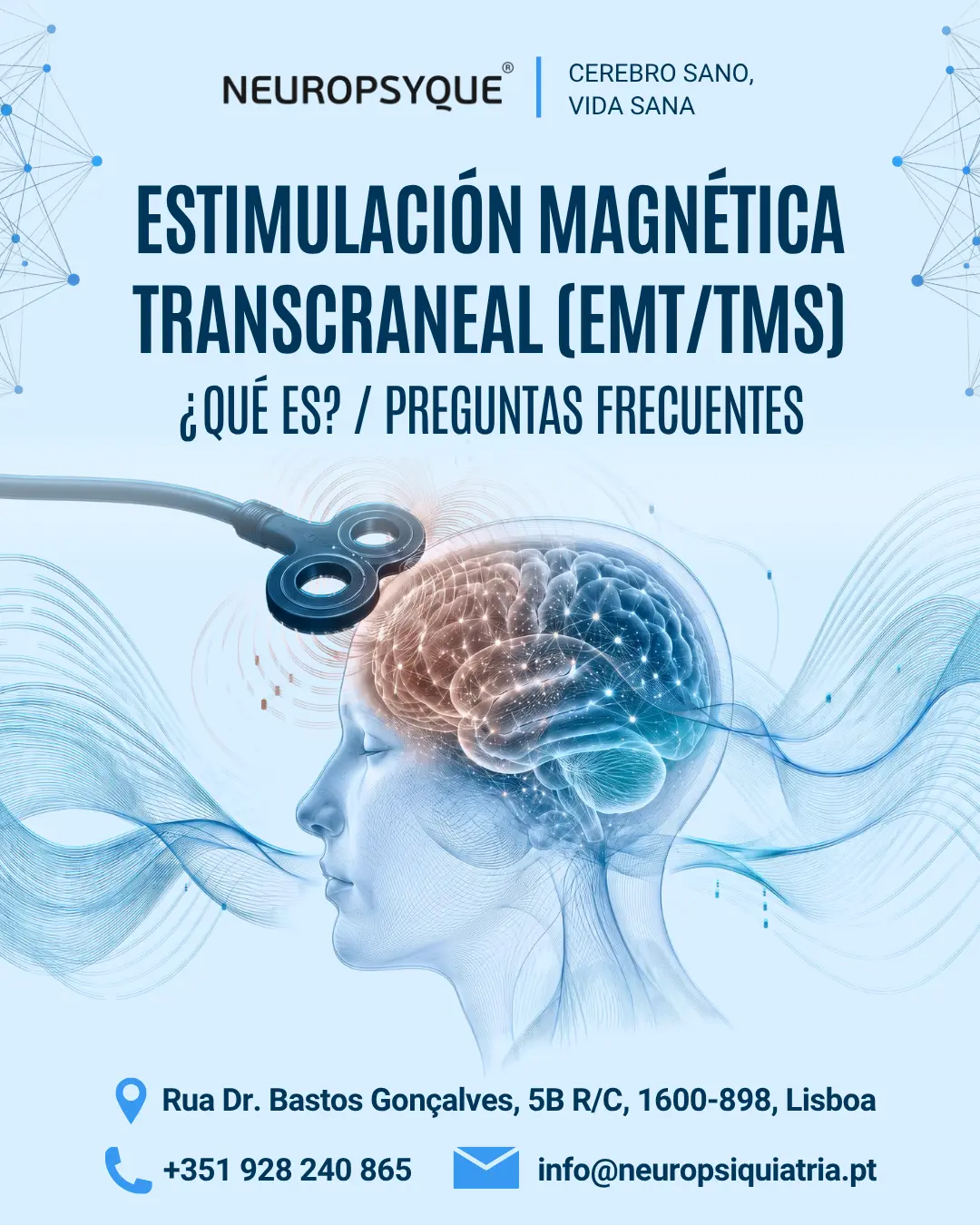 Portada de la guía Estimulación Magnética Transcraneal en español